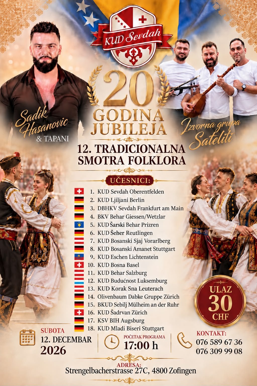 Plakat 12. tradicionalne smotre folklora u Zofingenu