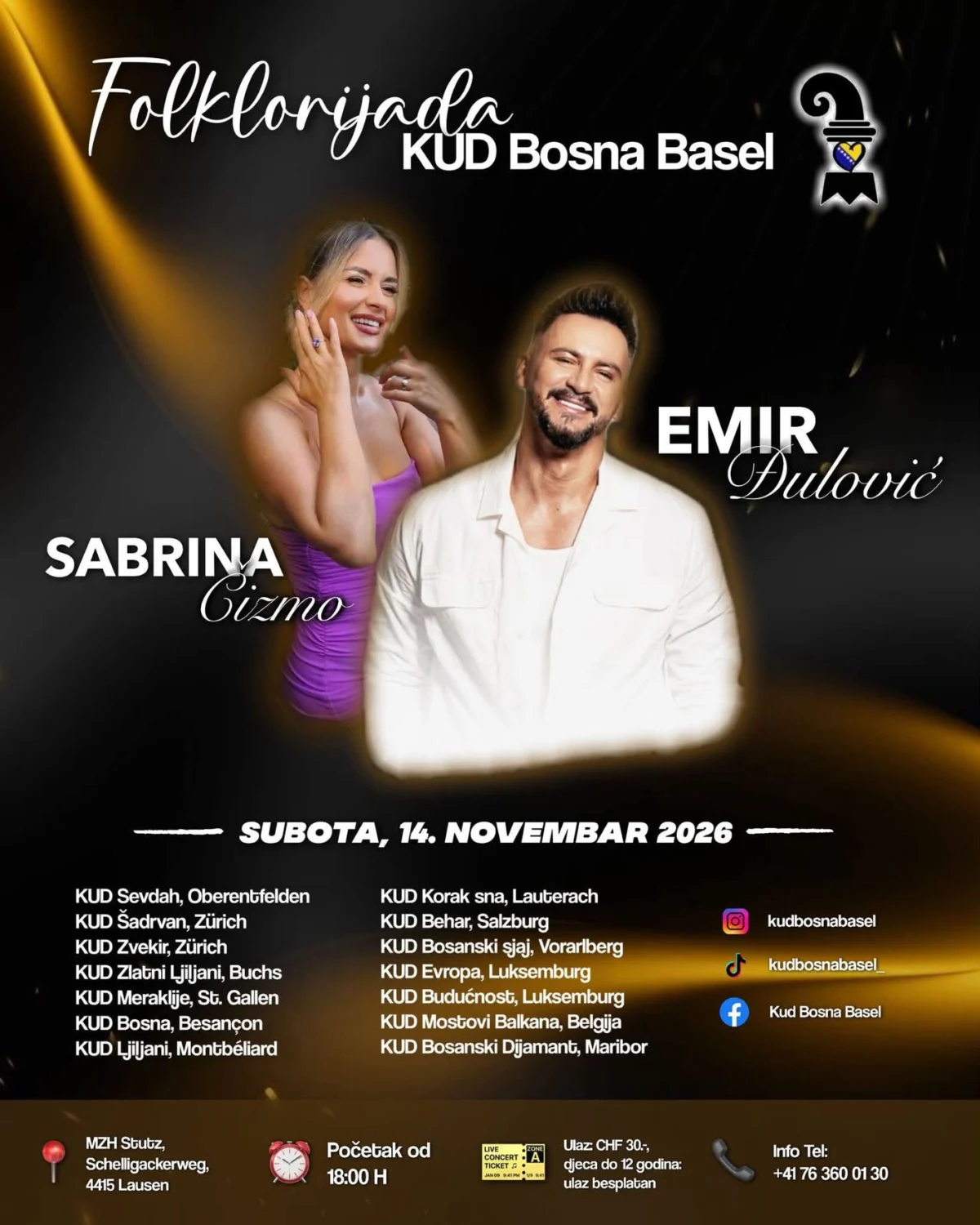 Plakat folklorijade KUD-a Bosna Basel