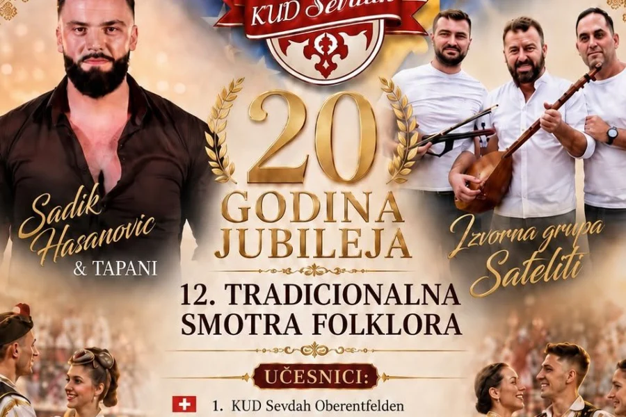 Plakat 12. tradicionalne smotre folklora KUD-a Sevdah